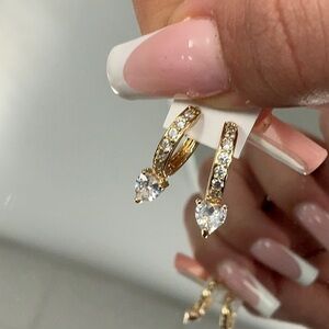 Bundle Necklace And Cubic Zirconia Earrings